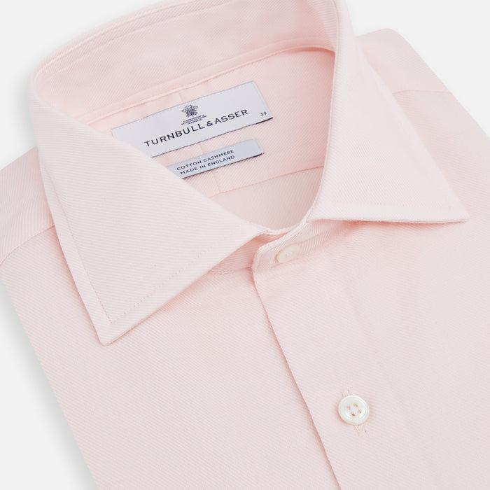 Tailored Fit Pale Pink Cotton Cashmere Belgravia Shirt Image 1