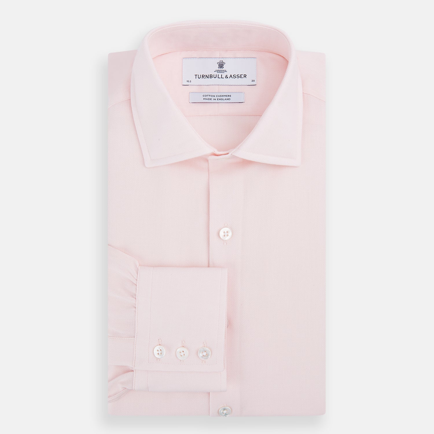 Tailored Fit Pale Pink Cotton Cashmere Belgravia Shirt