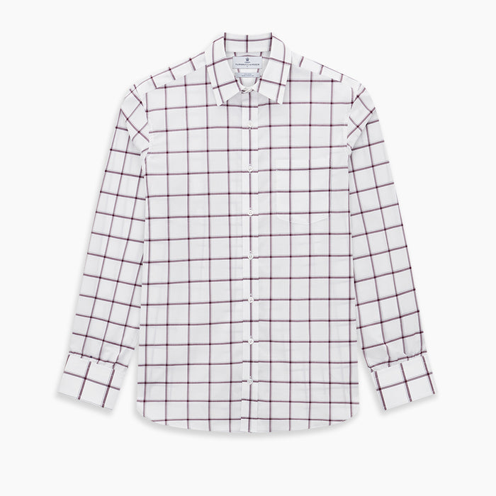 SHIRTS WF DERBY COLLAR 1BC 1PKT WHT/BURG MULTI CHK Image 6