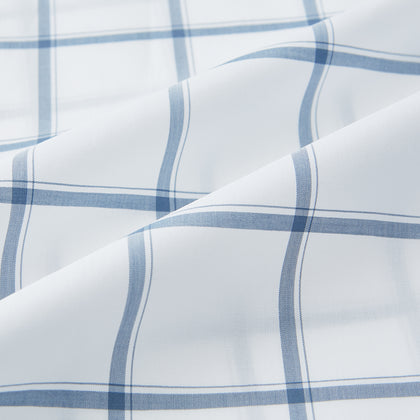 Large Checked Grey on White Weekend Fit Shirt in Cotton Image 5