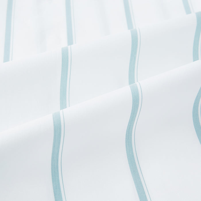 Track Striped Blue on White Weekend Fit Shirt in Cotton Image 5