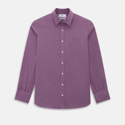 Striped Navy on Antique Pink Weekend Fit Shirt in Cotton