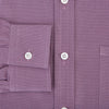 View 4 of product A long-sleeve, button-up pure cotton shirt—the Striped Navy on Antique Pink Weekend Fit Shirt by Turnbull & Asser UK—features subtle navy stripes on antique pink, a front chest pocket, white buttons, and a classic collar, displayed on a white background—a timeless nod to English shirtmaking.