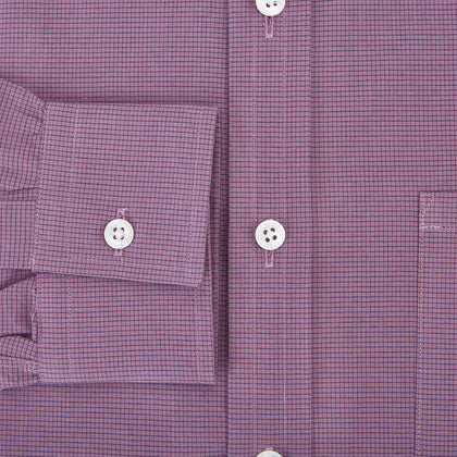Striped Navy on Antique Pink Weekend Fit Shirt in Cotton Image 3