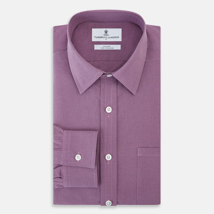 Striped Navy on Antique Pink Weekend Fit Shirt in Cotton Image 4