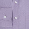 View 4 of product A long-sleeved, button-up Fine Checked Baby Pink Weekend Fit Shirt in Cotton by Turnbull & Asser UK, featuring a single chest pocket and a classic collar design, laid flat on a white background.