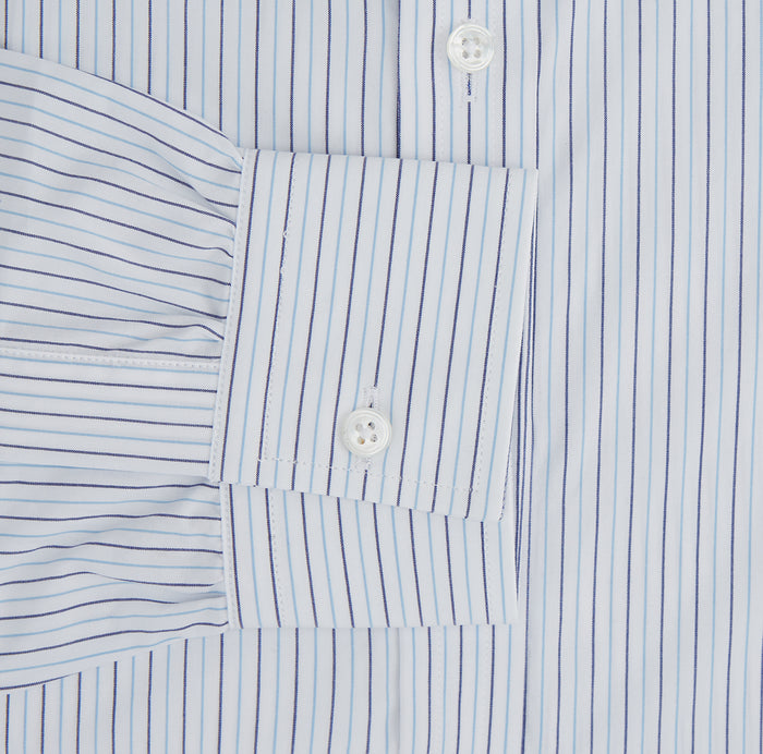 Blue Double Pinstripe Richmond Shirt Image 2