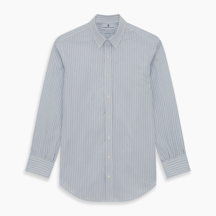 Blue Double Pinstripe Richmond Shirt Image 5