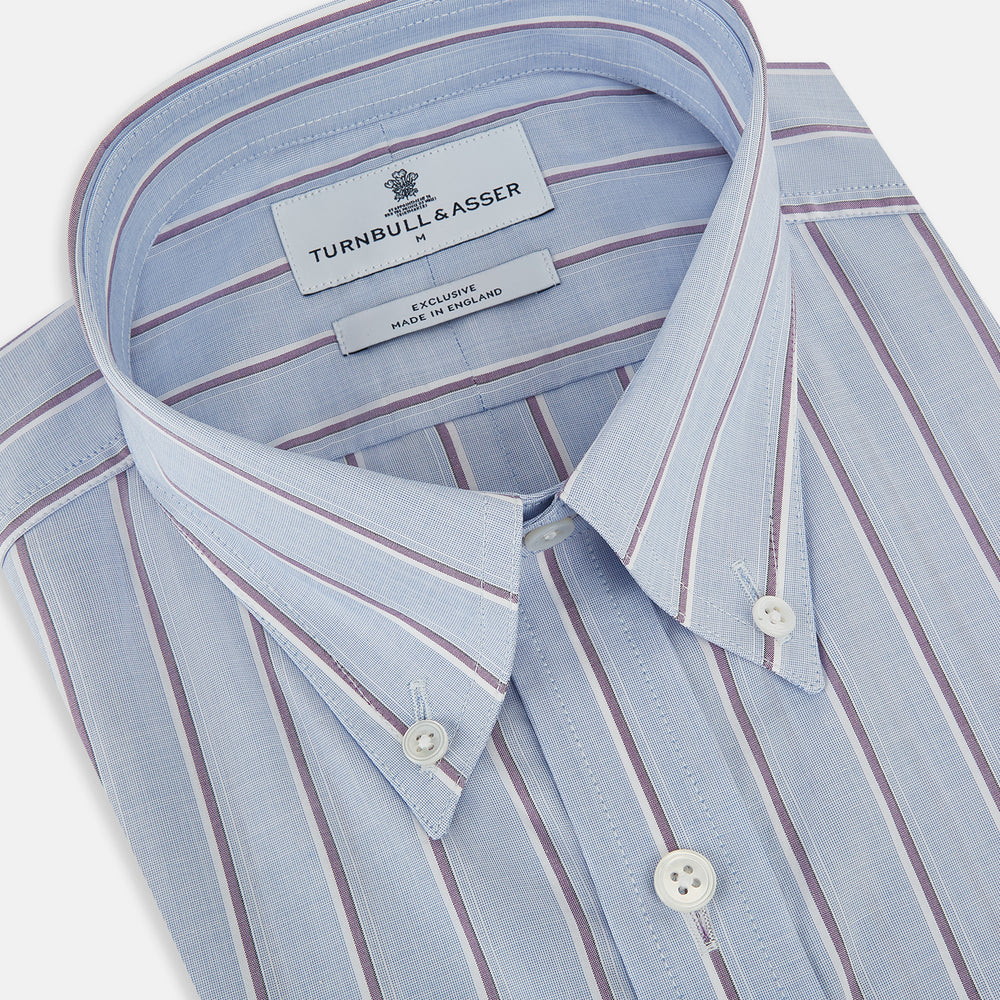 Navy and Purple Multi-Stripe Richmond Shirt XXL