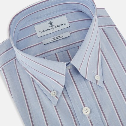 Navy and Purple Multi-Stripe Richmond Shirt Image 1