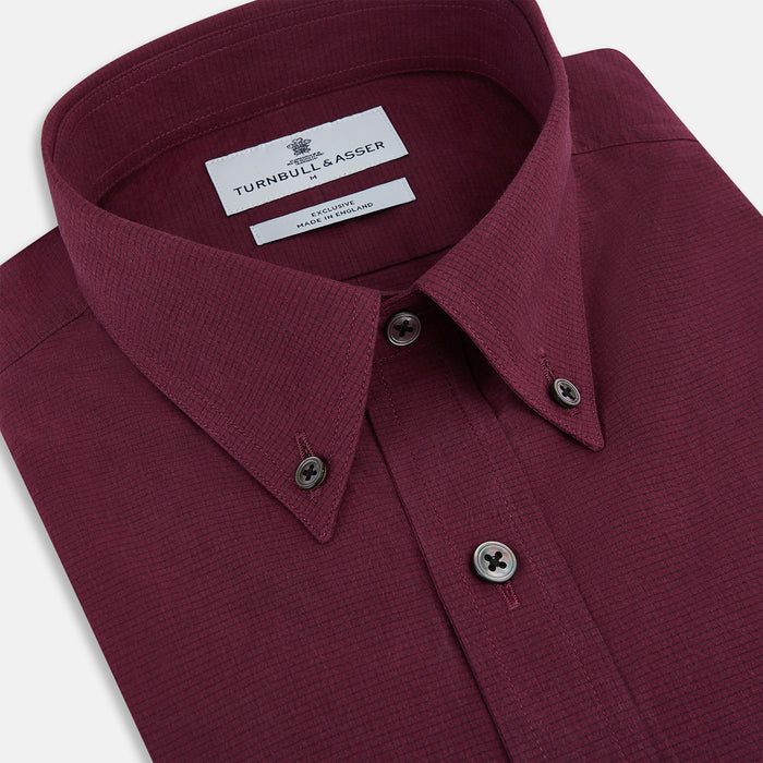 Wine Pin Check Richmond Shirt Image 1