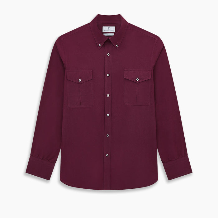 Wine Pin Check Richmond Shirt Image 6