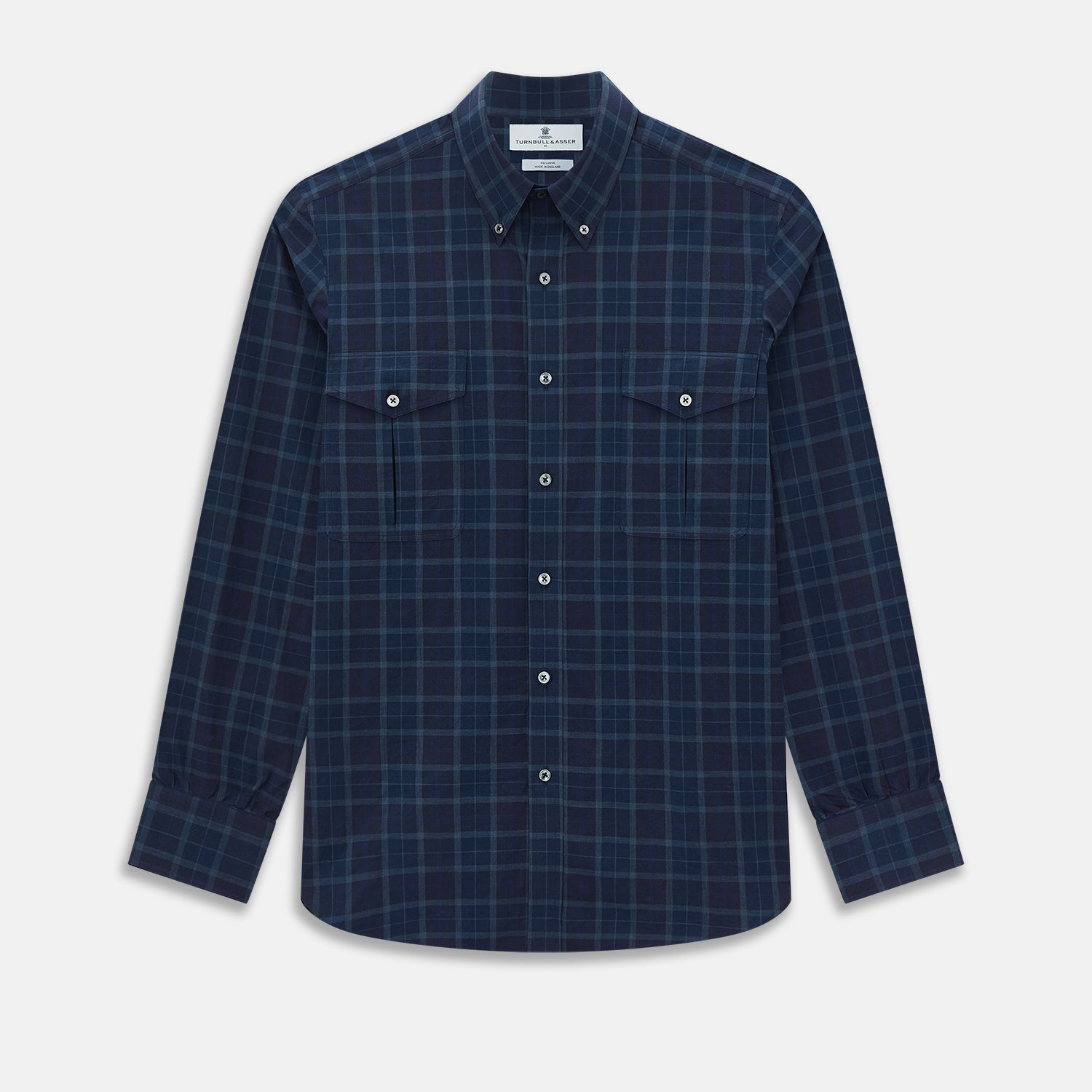View 1 of product Navy and White Shadow Check Richmond Shirt L