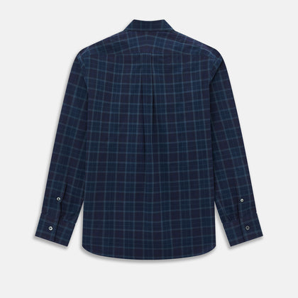 Navy and White Shadow Check Richmond Shirt Image 2