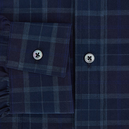 Navy and White Shadow Check Richmond Shirt Image 3