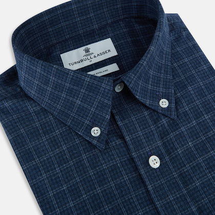 Indigo Tonal Windowpane Richmond Shirt Image 1