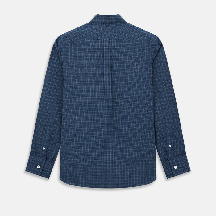 Indigo Tonal Windowpane Richmond Shirt Image 2