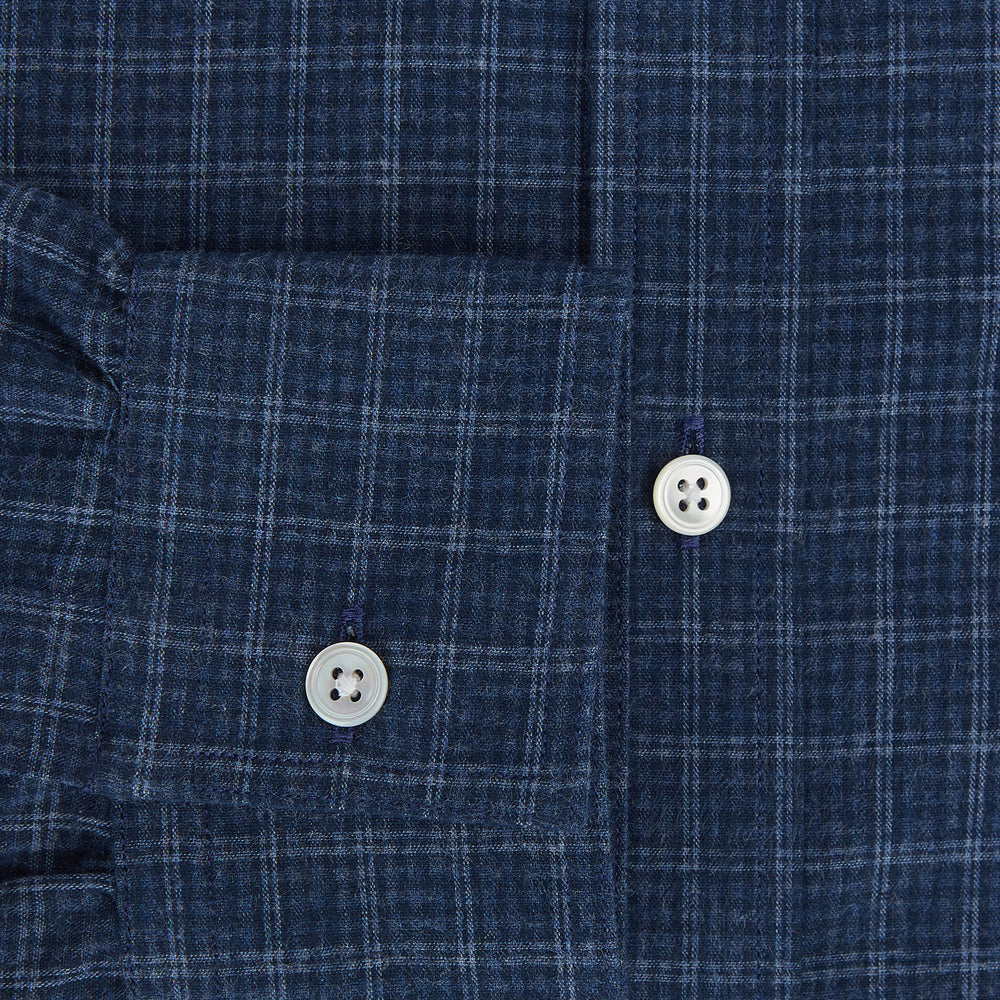 Indigo Tonal Windowpane Richmond Shirt L
