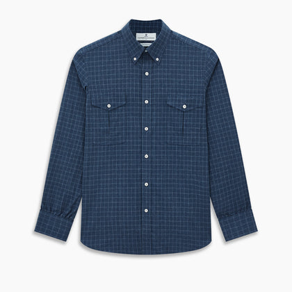 Indigo Tonal Windowpane Richmond Shirt Image 6