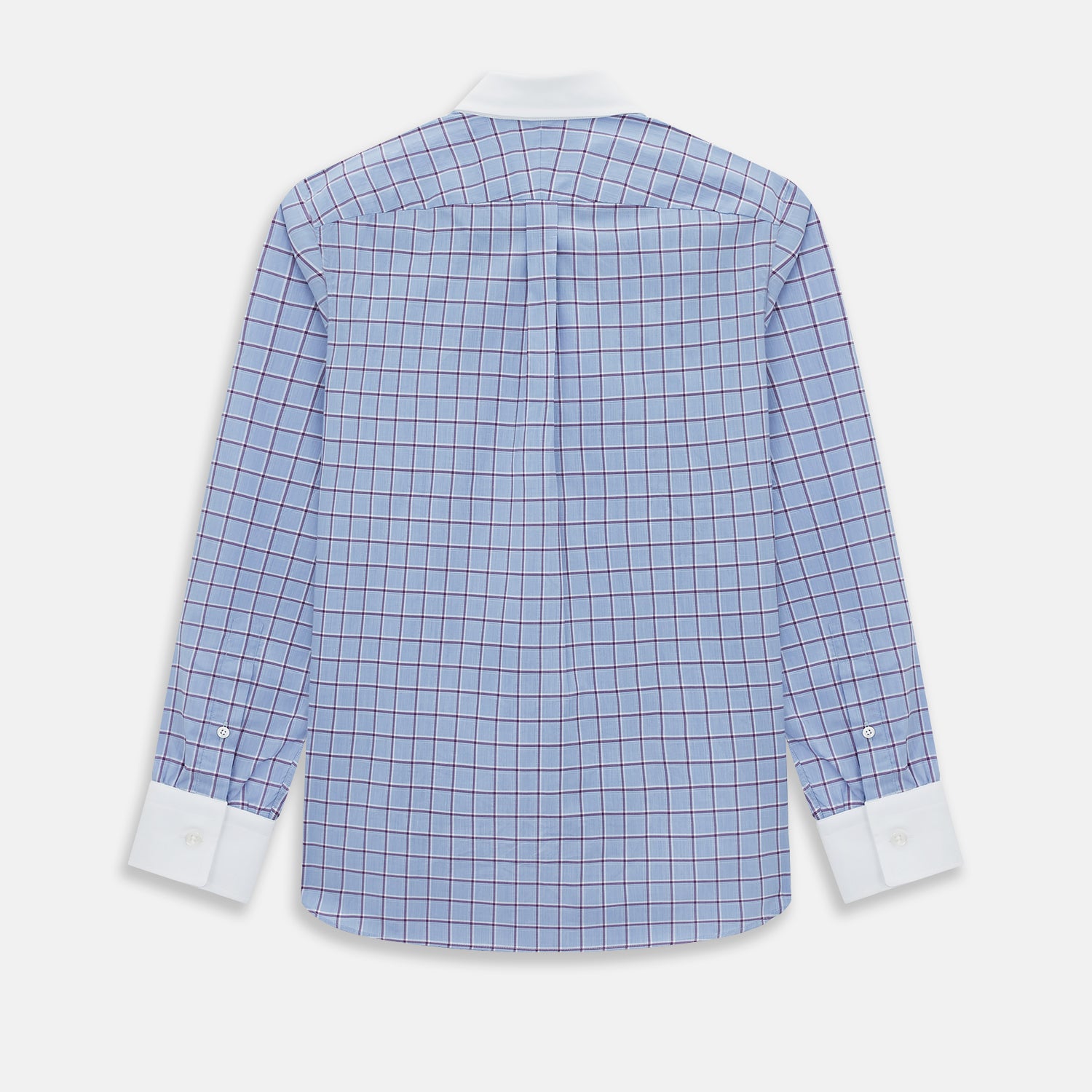 Image 3 of product Blue and Purple Windowpane Check Richmond Shirt with Contrast Collar & Cuffs XXL
