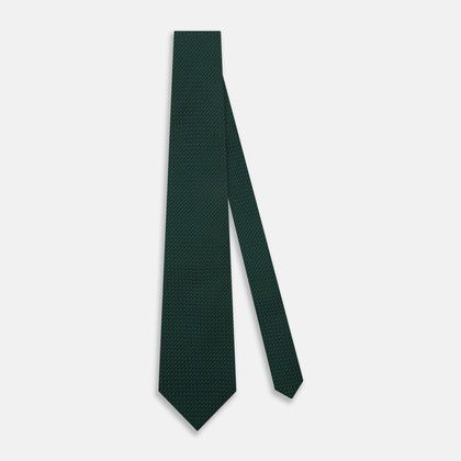 Dark Green Grenadine Silk Tie Image 1