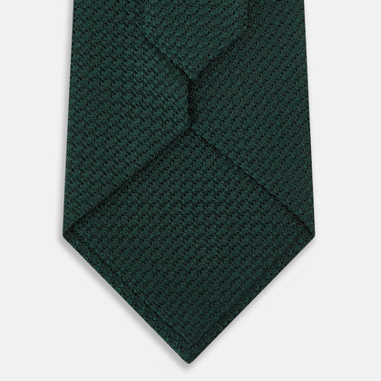 Dark Green Grenadine Silk Tie Image 2