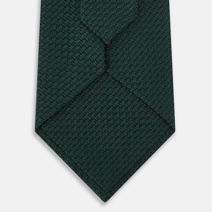 Dark Green Grenadine Silk Tie Image 2