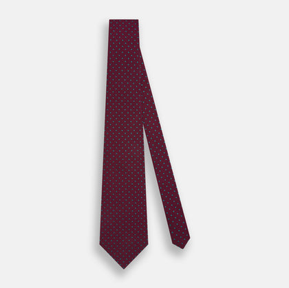 Green and Magenta Micro Dot Silk Tie