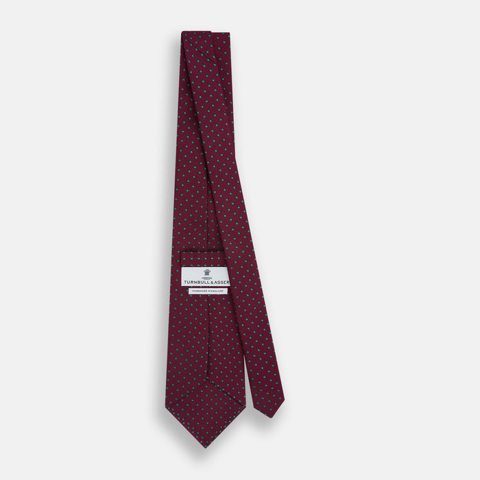 Green and Magenta Micro Dot Silk Tie Image 3
