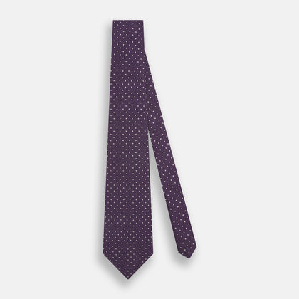 Lilac and Purple Micro Dot Silk Tie