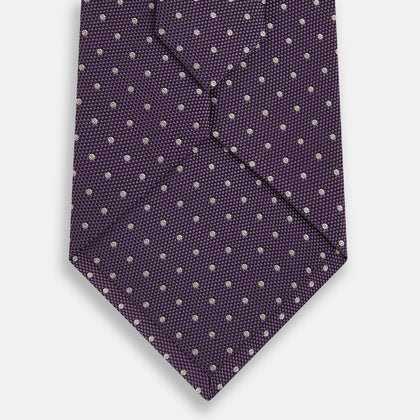 Lilac and Purple Micro Dot Silk Tie Image 2