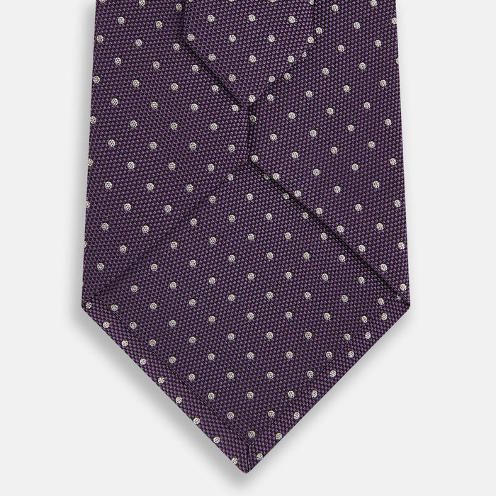 Lilac and Purple Micro Dot Silk Tie Image 2