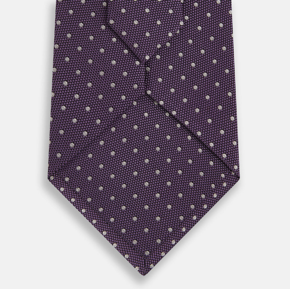 Lilac and Purple Micro Dot Silk Tie