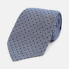 Navy and Pale Blue Micro Dot Silk Tie
