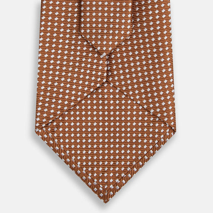 Brown and White Diamond Silk Tie Image 2