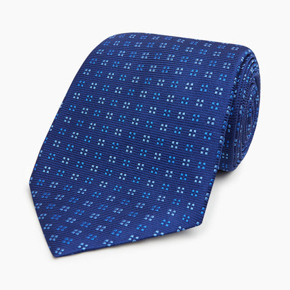 Blue Multi Dot Silk Tie Image 4