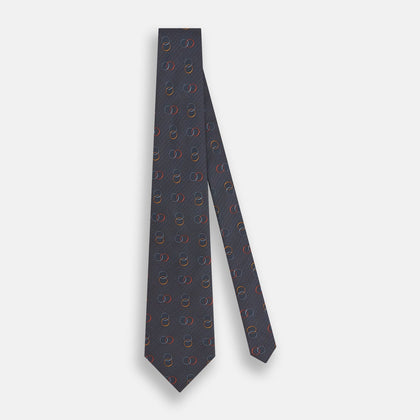 Navy Links Silk Tie