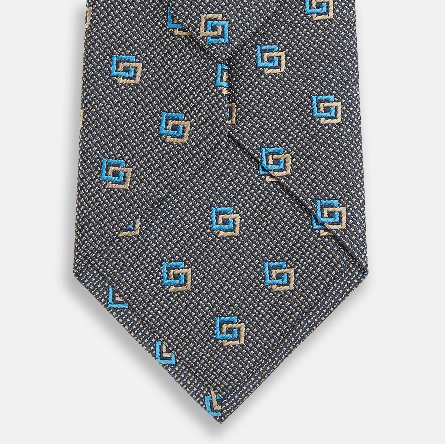 Blue and Gold Silk Tie
