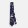 View 4 of product The Turnbull & Asser Blue and Yellow Links Silk Tie features a refined zigzag texture and a repeating pattern of interlocking gold and blue rings—the perfect sophisticated accent for the modern gentleman, especially paired with Turnbull & Asser shirts.