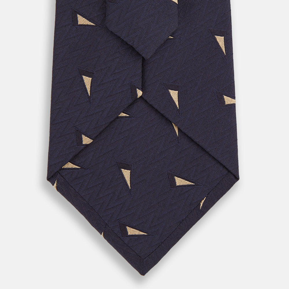 Navy Triangle Silk Tie