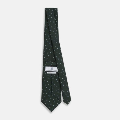 Pale Blue and Green Micro Dot Silk Blend Tie Image 3