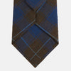 Blue and Brown Tartan Silk Blend Tie