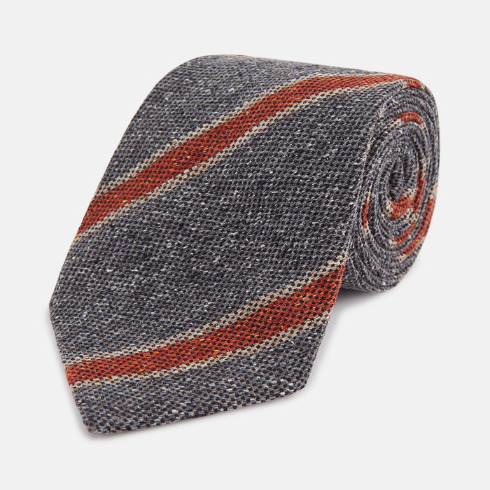 Red Block Stripe Silk Tie