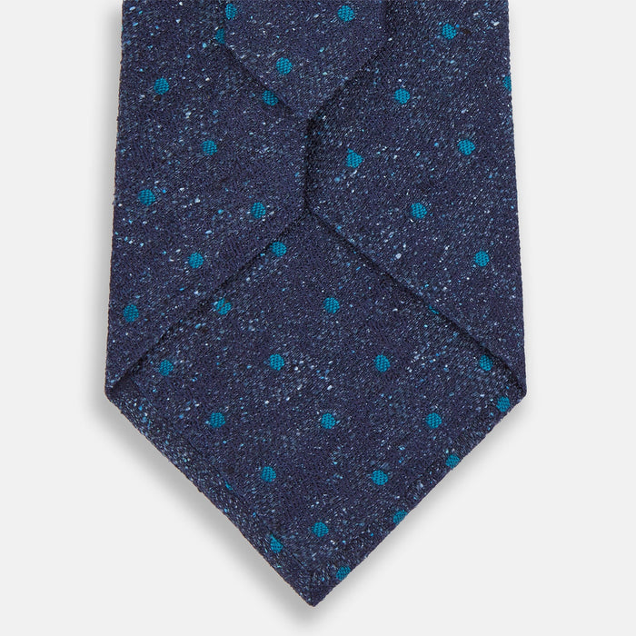 Navy Floret Silk Tie Image 2