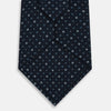 View 3 of product Navy Blue Geometric Pin-Dot Silk Tie OS