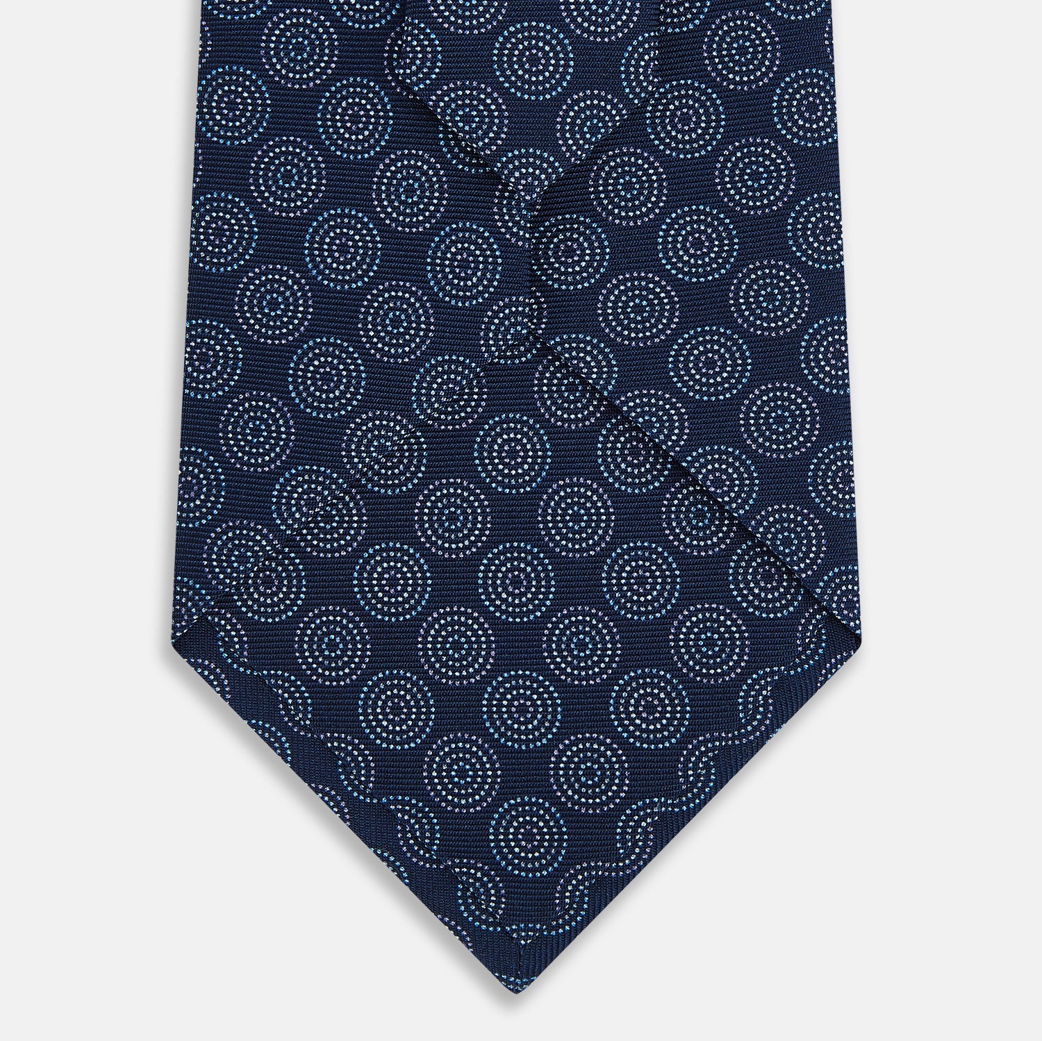 View 3 of product TIES 9.5CM MULTI CIRCLS PRINTED SILK SUPER DRK NVY OS