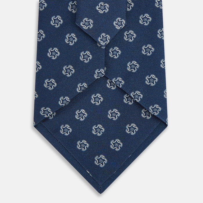 Azzurro Rosette Medallion Printed Silk Tie Image 2
