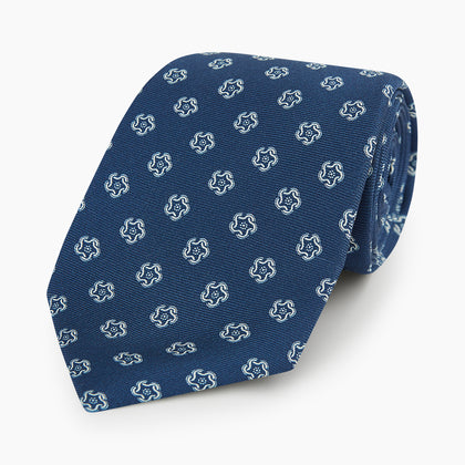 Azzurro Rosette Medallion Printed Silk Tie Image 4