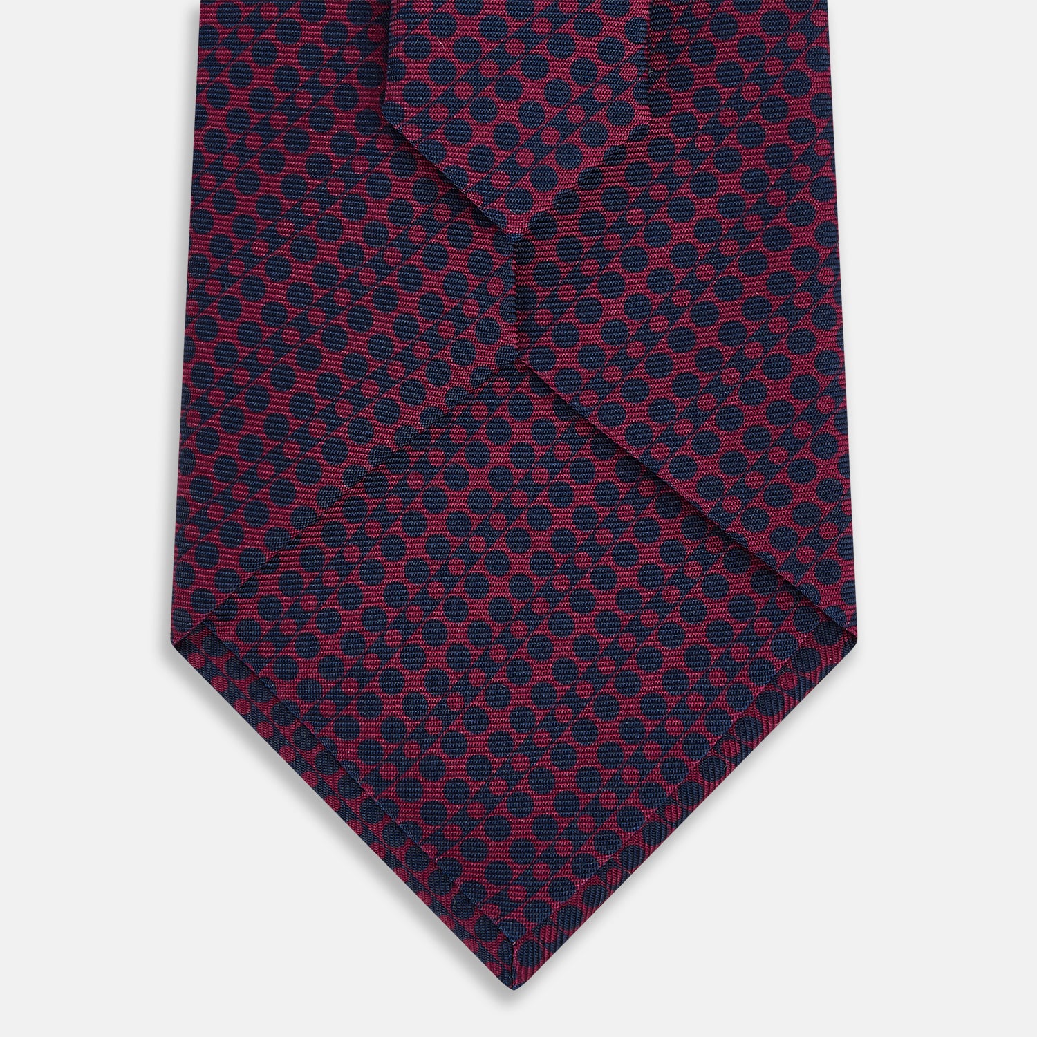 View 3 of product TIES 9.5CM CIRCLES AND STRIPE PRT SILK BURGUNDY OS
