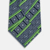 View 3 of product TIES 9.5CM TILE AND STRP PRT SILK SUPER DARK NAVY OS